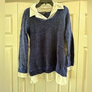 Medium AB Studio navy/white collared sweater